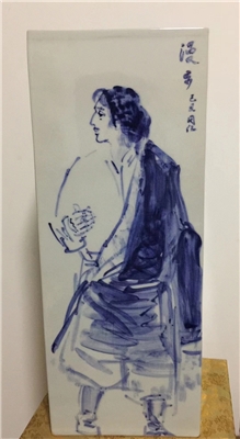 作者 王同仁 釉下彩规格：高45cm 肚径17.5cm 底径18cm 口径13.5cm
