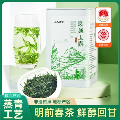 茶马世家恩施玉露2023新茶富硒蒸青绿茶叶清香型高山明前头采春茶70g