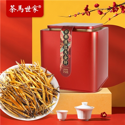 茶马世家正宗云南滇红茶特级凤庆古树滇红大金针红茶75g