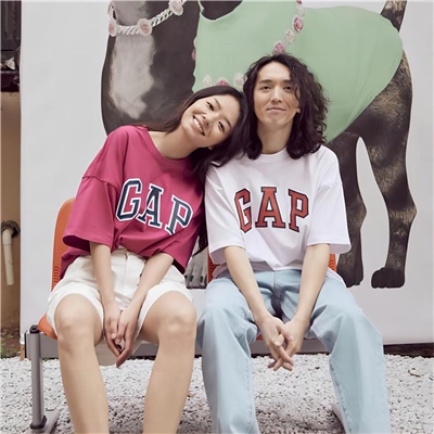 Gap男女装重磅T恤LOGO字母纯棉短袖 夏季情侣运动