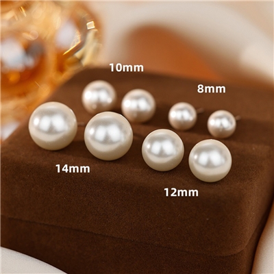 T400赫本风S925纯银淡水珍珠耳钉