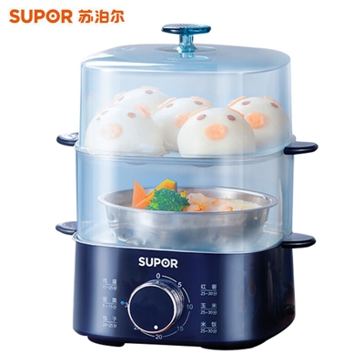 苏泊尔（SUPOR）电蒸锅Z15FK853 家用小型煮蛋器多功能双层蒸蛋器旋钮定时防干烧多用途锅早餐机Z15FK853